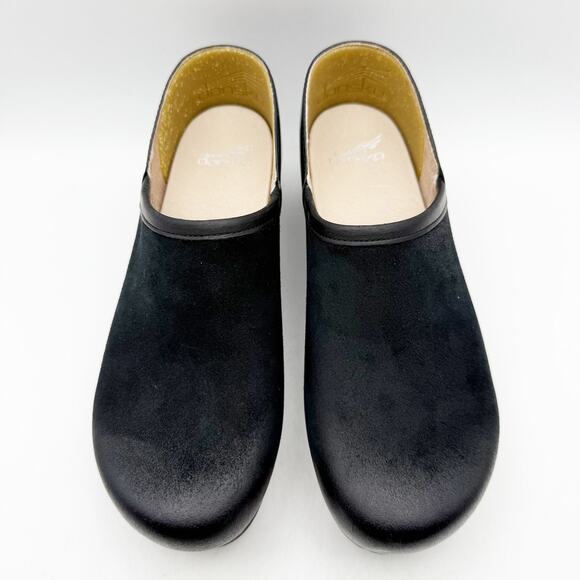 Dansko Womens Brenna Clogs EU 40 US 9.5 Black Burnished Suede Leather NIB - Picture 10 of 12